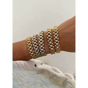 NEW CHANSUTTPEARLS women's diamond rolly bracelet in gold